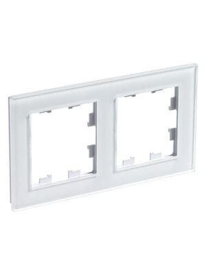 Рамка Systeme Electric ATLASDESIGN NATURE 2 поста, СТЕКЛО БЕЛЫЙ ATN320102