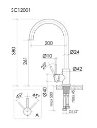 ��������� ��� ����� Sancos Stainless �������������, ���������� R �����, ����������� ����� SC12001SS