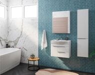 Тумба под раковину AQUATON Беверли 65 1A235301BV010 673x357x519 подвесная, 3 отделения, белый глянец