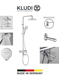 Душевая система KLUDI FRESHLINE 6709205-00S термостат, излив, верхний/ручной душ, хром — изображение 3