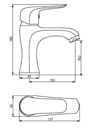 Смеситель RedBlu by Damixa Palace Evo Gold для умывальника, без донного клапана 330210000