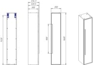Шкаф-пенал La Fenice Elba Blu grigio 30 см (300х300х1610) синий матовый FNC-05-ELB-BG-30