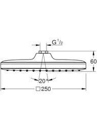 ������� ��� Grohe Tempesta CUBE 26681000 250��, 1 ����� �����, ��� ����������, ����