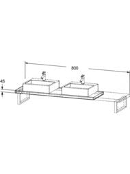 ���������� Duravit DuraStyle 800�550�45 2 ������, ����� ������ DS103C02222