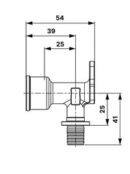 Водорозетка TECEflex 16х1/2''В, длина 54 мм, латунь, арт.768503