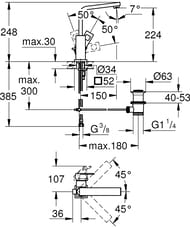 ��������� Grohe Eurocube 23135000 ��� ����������� ������������, L-Size
