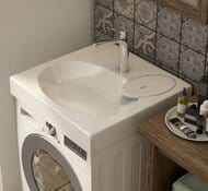 Раковина Estet Lea 600х600 на стиральную машину, литьевой мрамор ФР-00001624