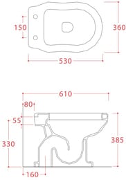 ������ � ������ ������ ArtCeram Hermitage 360�530�385 ����������. ������, �����/������ HEV0020100+HEC0050100+HEA01373