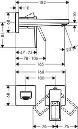 ��������� Hansgrohe Metropol 74525000 ��� �������� ������������, ����� 165��, ��������-�����, ����