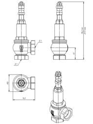 Клапан предохранительный VALTEC 1"вв с возм. ручного открытия. P=1-16бар. (тефл.покрыт.)VT.1831.N.06