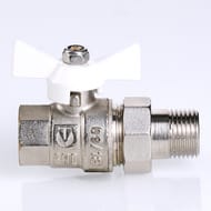 Кран с американкой 3/4"ВН VALTEC BASE белая бабочка VT.227.NW.05