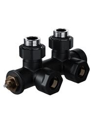Узел нижнего подключения термостатический угловой Royal Thermo Design Pro 15мм М30х1,5, черный — изображение 3
