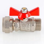 Кран шаровый 16х1/2''Н VALTEC BASE под обжим, красная бабочка VT.341.N.1604