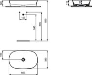 ���������� IPALYSS Ideal Standard (600�380�120) ���������, ��� ��������, slate grey E1396V5