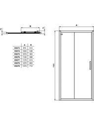 Душевая дверь Ideal Standard CONNECT 2 (1100х1950) откатная, проф/алюминий, стекло прозр  K9275EO