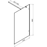 Душевая стенка AM.PM X-Joy 1100х1950 стекло прозрачное, профиль хром матовый W94WI-110-F1-MTE