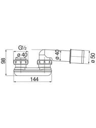 Сифон NOBILI для душевого поддона, без выпуска, G1 1/2" х 40/50, черный AV00109/3CR — изображение 2