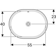 Раковина Geberit VariForm (550х400) встраиваемая, без отв. под смеситель, с переливом 500.756.01.2