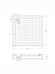 ������� ��������� ������ CEZARES (900�900�150) ���������� TRAY-A-A-90-15-W0 ��� ������