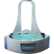 Акриловая ванна Gemy (1510х1510х2200) гидромассажная, с верхним душем G9069 K