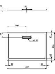 Ideal Standard ������� ������ ULTRAFLAT 1000x700x25 ��������� �������������, ������ ������� T4475V3