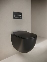 Унитаз подвесной RAVAK UNI CHROME RimOFF (360х510х350) безободковый, черный