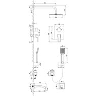 Душевая система Lemark UNIT LM4522C встраиваемая, ванна/душ, верхний/ручной душ, хром