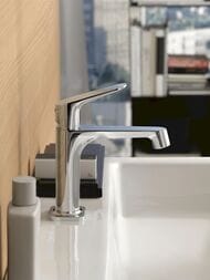 Смеситель Axor Citterio M 34016 для умывальника однозахватный, низкий, донный клапан, излив 104 мм — изображение 2