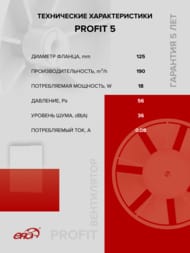 ���������� ERA PROFIT D125 ��������� 190 �3/�, 36 ��, ������, �����, PROFIT 5