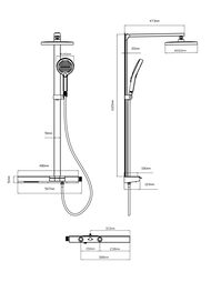 Душевая стойка Vincea Арко (Arco) VSFS-4AR1GM с изливом, вороненая сталь — изображение 2