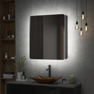 Зеркало-шкаф Континент ELTORO 760х850 с LED подсветкой и датчиком движения, черный