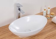 Раковина накладная BelBagno (520х320х140) овальная, без отверстия под смеситель, белая BB1147