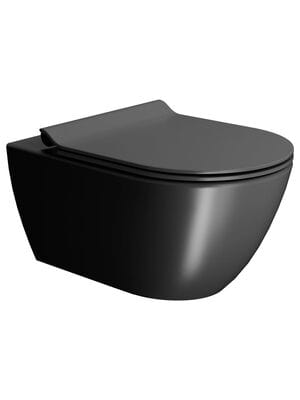 Унитаз подвесной GSI Pura (550x360 мм) с системой смыва Swirlflush, цвет: черный матовый 881526