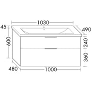 ����� � ��������� Burgbad Eqio 1030�490�645 ���������, 2 �����, ����� SEYQ103F2009C001