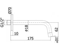 ����� �� ����� Paffoni Light ZBOC045HG 175��, ������� ������