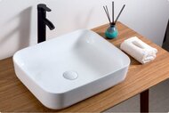Раковина накладная BelBagno (500х390х130) прямоугольная, без отверстия под смеситель, белая BB1304
