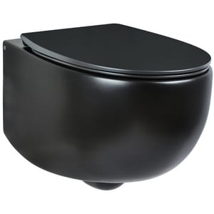 Унитаз подвесной AeT Italia DOT 2.0 365x380x530 безободковый черный матовый S555T0R0V6105