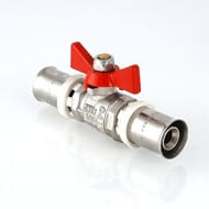 Кран шаровый 16х16мм VALTEC BASE под пресс, красная бабочка VT.243.N.1616