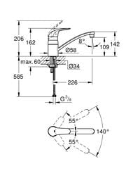 ��������� Grohe EuroEco 32750000 ��� ����� ������������, ����� 226 ��