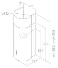 ������� ELICA Stone IX/A/33 LED, d 332 ��, 900 �3/�, 180 ��, ����.����� 61412862B