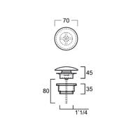 Донный клапан Simas SHARP PLCE керамическая крышка, цвет: Matte Mirto