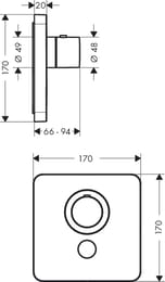 Смеситель Axor ShowerSelect 36706000 для душа,термостатический с клапаном, хром