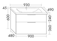 ����� � ��������� Burgbad Eqio 930�490�645 ���������, 2 �����, ����� ����, ����� SEYQ093F2009G0146C001