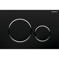 GEBERIT Sigma20 Клавиша смыва, двойной смыв черный/кольца глянцевый хром 115.882.KM.1