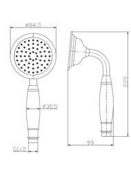 Ручной душ ESKO SSP950Br  1 режим, диаметр 100 мм, ABS-пластик, бронза