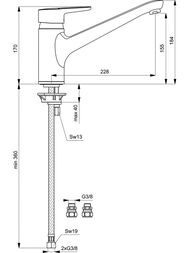 Ideal Standard CONNECT BLUE Смеситель для кухни B9931AA поворотный корпус