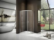Уголок душевой GOOD DOOR BAS LATTE R-80-C-WE (80х80) полукруглый, стекло прозрачное, без поддона