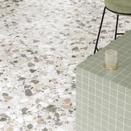 Керамогранитная плитка Vitra Теrrаzzo-X Cветлый (600х600) лаппато, серая K949767LPR (кв.м.)