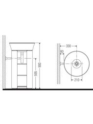 ����� ��� �������� Duravit White Tulip WT42390H558 751x350 ���������, ��������. ������+������ ����