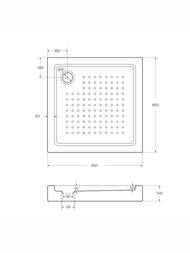 ������� ��������� ������ CEZARES (850�850�150) ����������, � ������� TRAY-A-A-85-15-W